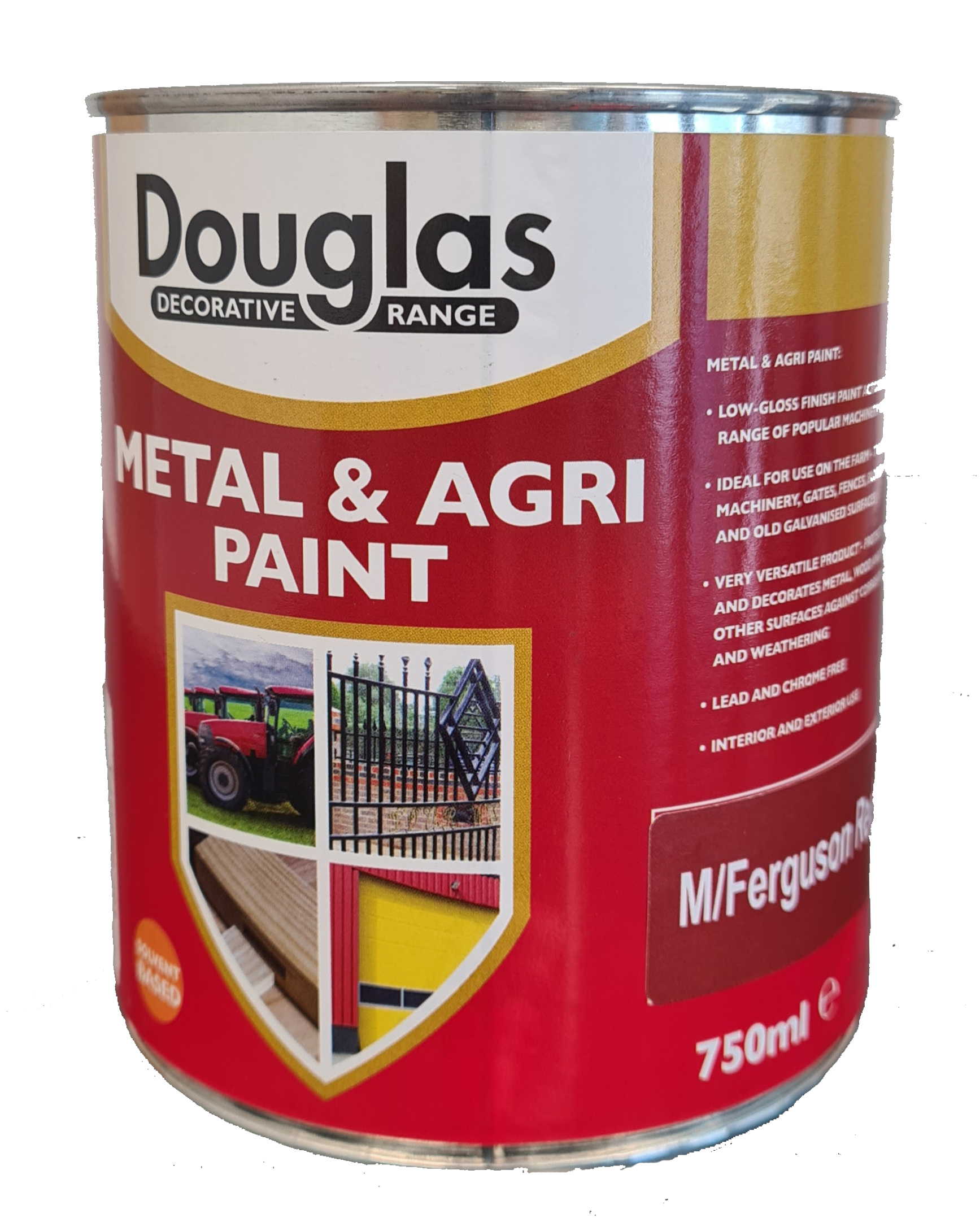 DPAG1000MR - 750ml Metal and Agri Paint Massey Ferguson Red