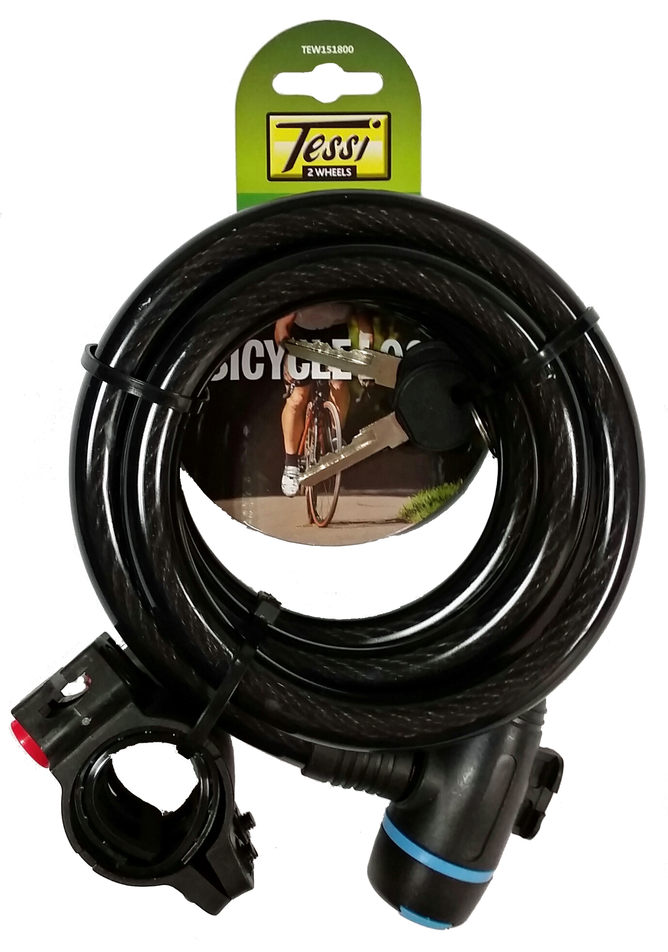 TEW151800 - 15mm Bicycle Cable Lock and Bracket with 2 keys