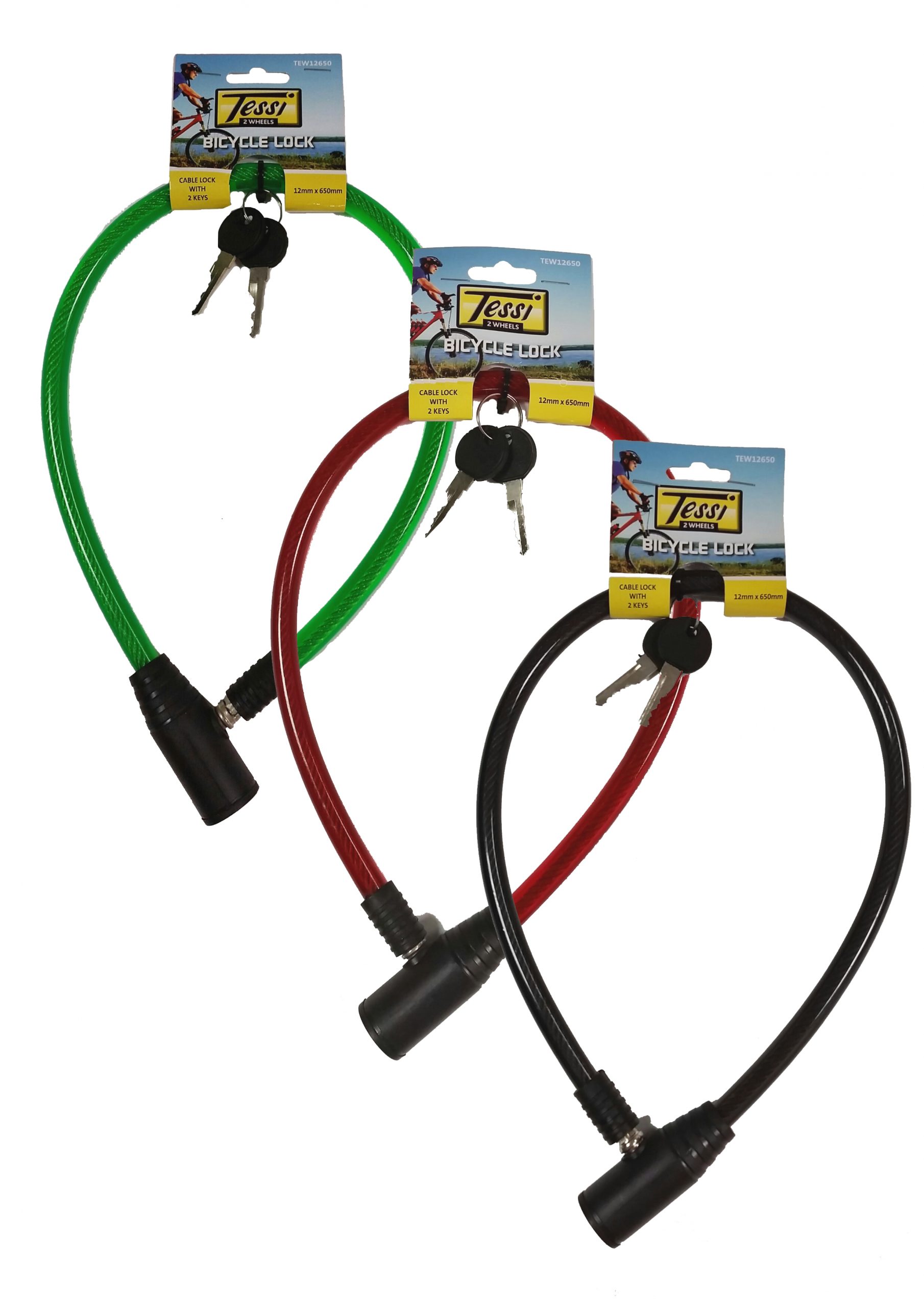 TEW12650 - 12mm Bicycle Cable Lock with 2 keys