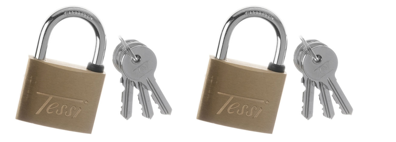 TE50T - Twin Pack, Keyed Alike 50mm Brass Padlocks
