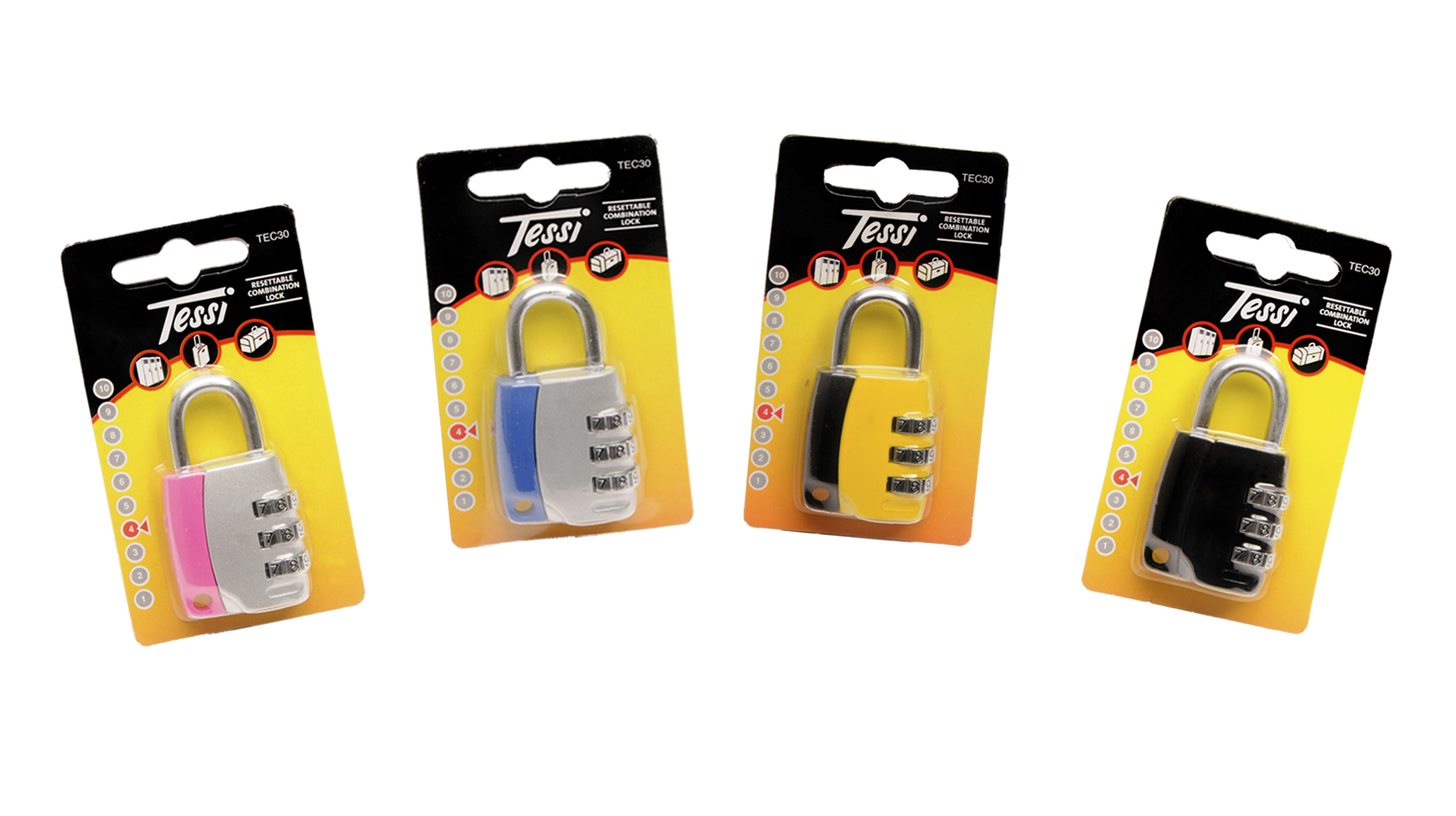 TEC30 - 30mm Resettable Combination Lock, 3-dial