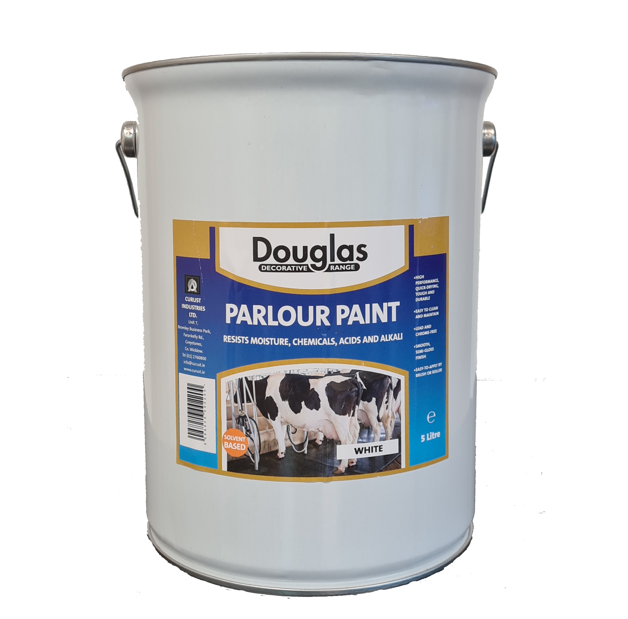 DPPAR5000W - Douglas Parlour Paint White, 5ltr - Curust Industries