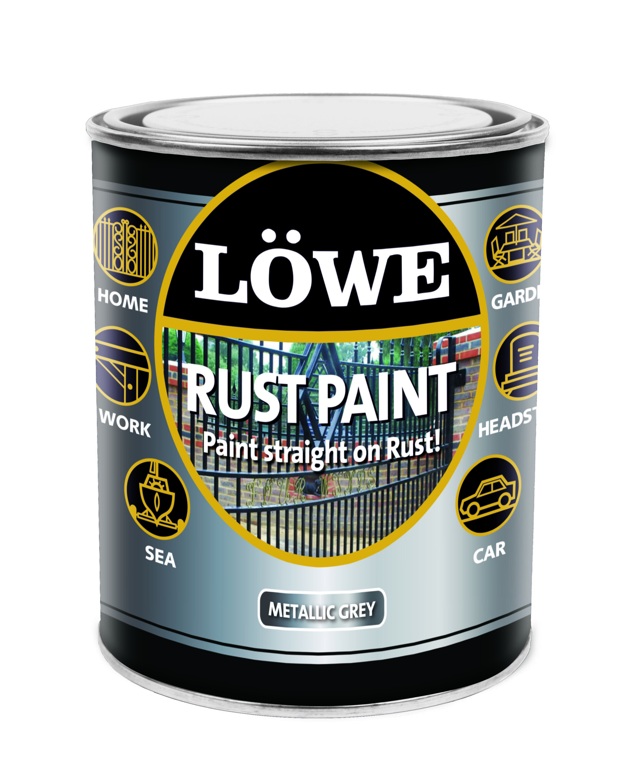 LRMG1000 Lowe Rust Paint Metallic Grey 1Ltr